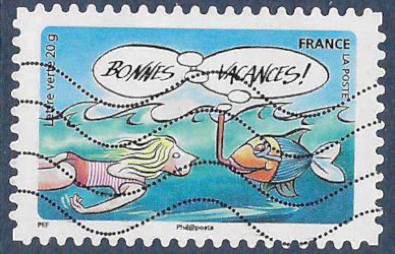 FRANCE 2015 : yt 1141 Oblitéré/Used # Bonnes vacances  - Natation