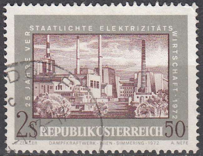 Österreich 1972 Michel 1390 O Cote (2009) 0.30 Euro Centrale thermique à vapeur de Cachet rond 