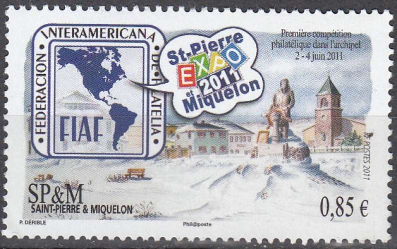 Saint-Pierre & Miquelon 2011 Yvert 1007 Neuf ** Cote (2015) 3.40 Euro Expostion philatélique