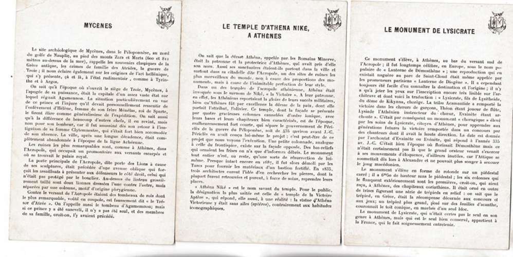 6 Chromos (format cpa ) Monuments antiques : la Grèce