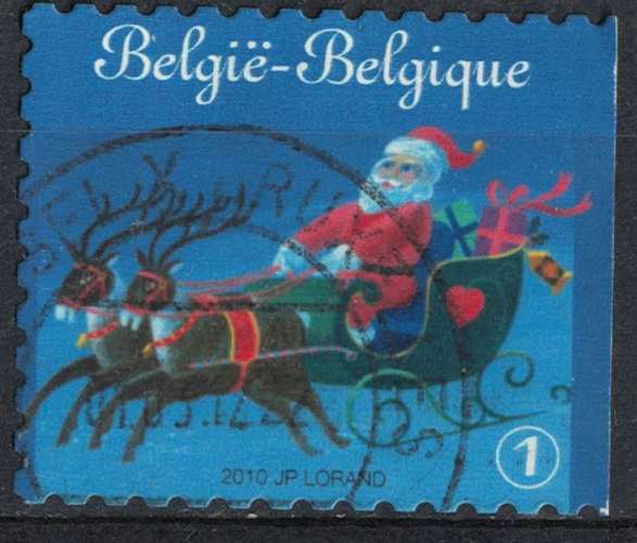 Belgique 2010 Oblitéré rond Used Père Noël et traîneau rennes plus cadeaux SU