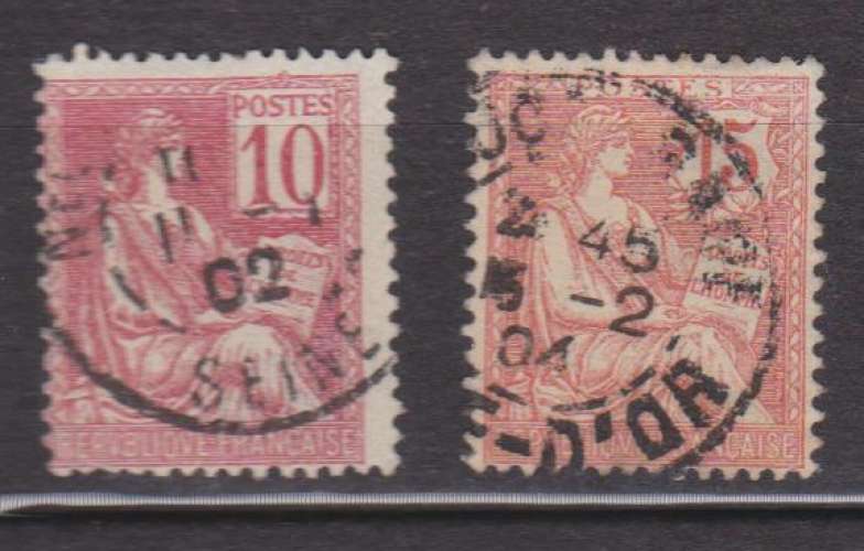 France 1900-1901 YT 116-117 Obl Mouchon