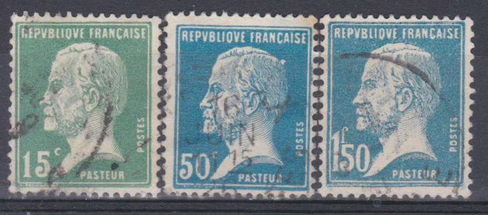 France 1923-1926 YT 171/176/178 Obl Pasteur