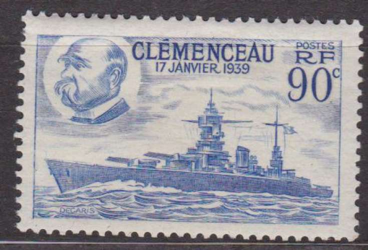 France 1939 YT 425 Obl Cuirassé Clemenceau