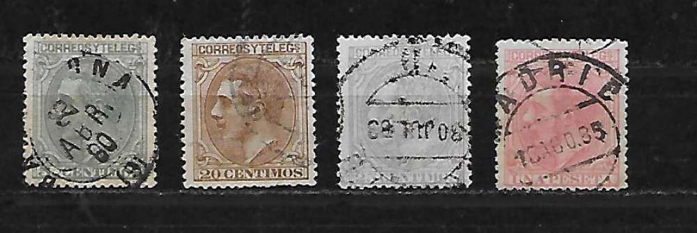 ESPAGNE 184/186/187/190 oblitérés rond