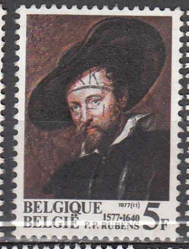 Belgique 1977  Y&T  1855  oblitéré  peinture  Rubens  autoportrait