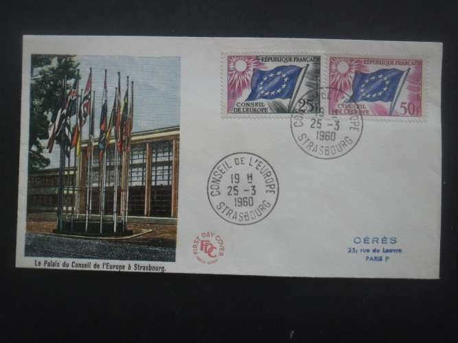 FRANCE FDC Conseil de l'Europe 25-03-1960 Strasbourg