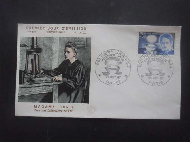 FRANCE FDC Marie Curie 21-10-1967 Paris