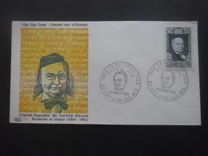 FRANCE FDC Sainte-Beuve 22-03-1969 Boulogne sur mer