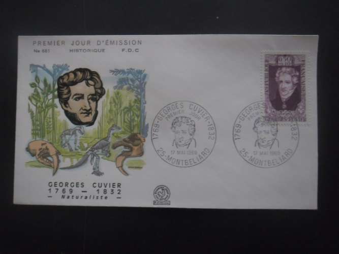 FRANCE FDC Georges Cuvier 17-05-1969 Montbéliard