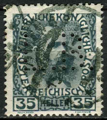 Autriche 1908 oblitéré N° 111 perforé L.B.