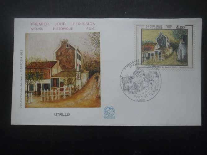 FRANCE FDC Utrillo 03-12-1983 Paris