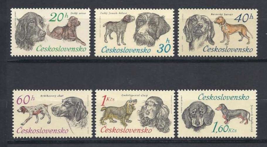 Tchecoslovaquie Y & T N° 1999/04**  50é anniversaire de la Société tchécoslovaque des chiens de chas