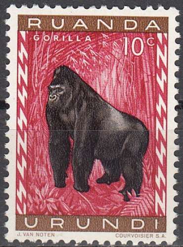 Ruanda-Urundi 1959 Michel 161A Neuf ** Cote (2005) 0.20 Euro Gorille