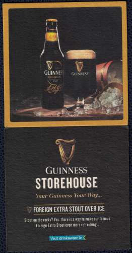 Irlande Sous Bock SB Bière Coaster Beer Mat Guinness Storehouse