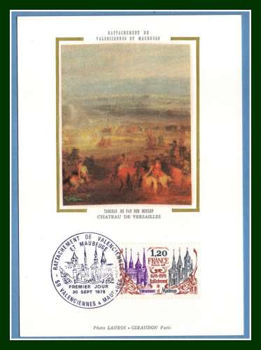 Carte Maximum soie N° 2016 Rattachement Valenciennes et Maubeuge 1978 