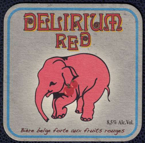 Belgique SB Sous Bock Bière Beer Beermat Delirium Red forte aux fruits rouges SU