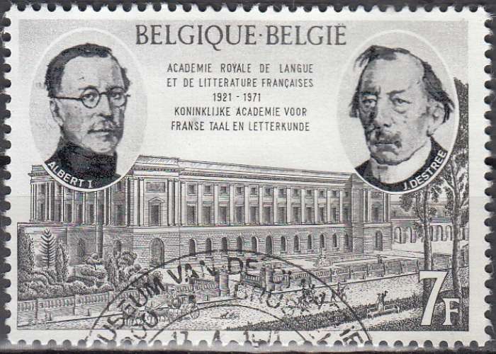 Belgique 1971 COB 1576 O Cote (2016) 0.40 Euro Académie Royale de Langue et françaises Cachet rond