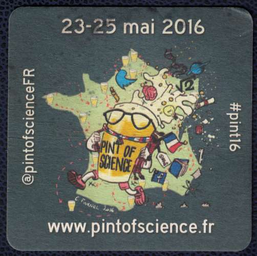 France SB Sous Bock Bière Beermat Coaster Pint of Science 2016