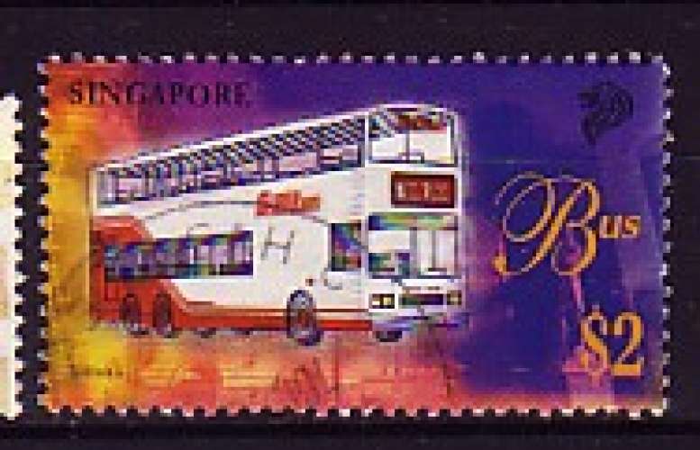 Singapour  2$00   bus  oblitéré   