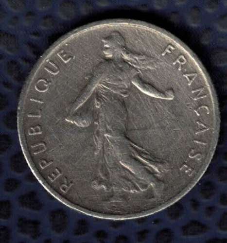 France 1969 Pièce de Monnaie Coin Demi 1/2 Franc Semeuse avec sac de graines Oscar Roty SU