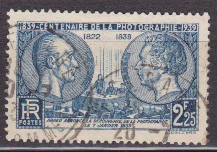 France 1939 YT 427 Obl Centenaire de la photographie Niepce et Daguerre