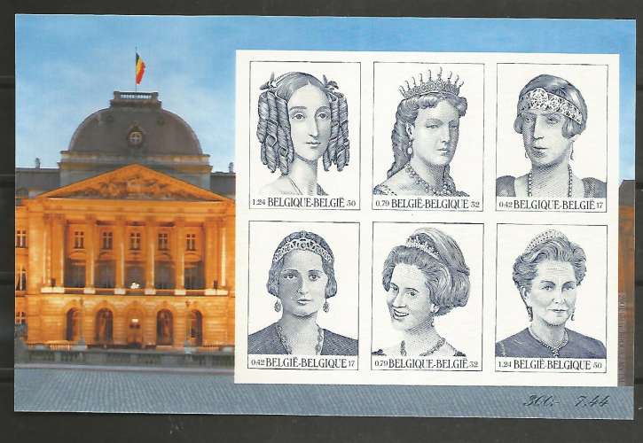 Belgique - 2001 - Les Six Reines Belges - Bloc 89 - Neuf ** NON DENTELE