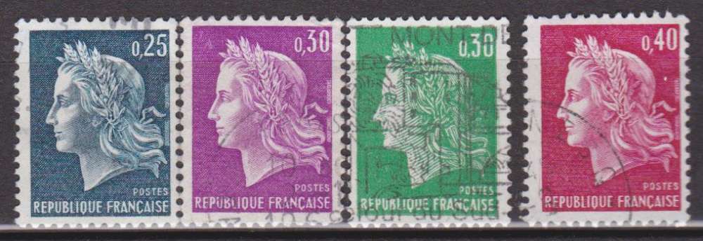 France 1967-1969 YT 1535-1536B Obl Marianne Cheffer