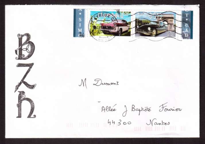 France 2000 Y&T 3320 - 3325 (o) Simca Chambord et Citroen DS 19 du bloc 30 collection Jeunesse...