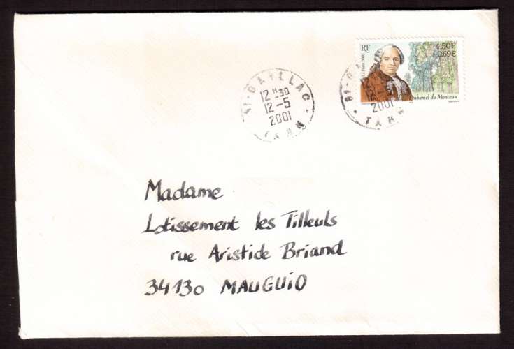 France 2000 Y&T 3328 (o) H L Duhamel de Monceau 4,50 F ( 0,69€ ) sur lettre