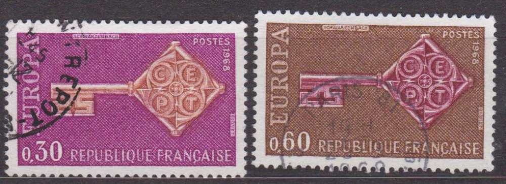 France 1968 YT 1556-1557 Obl Europa