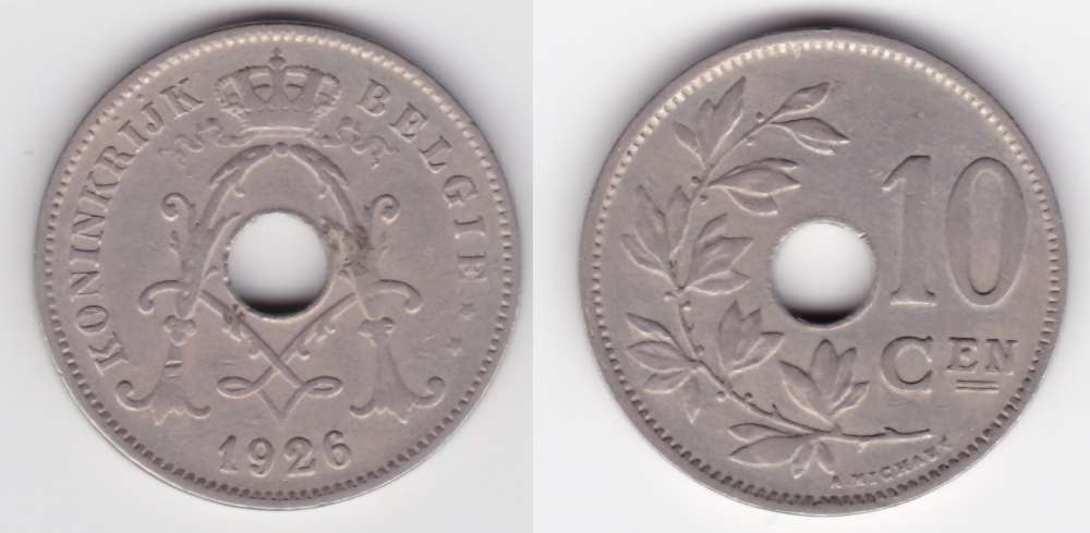Belgique 10 centimes - Albert Ier - type Michaux  année 1926 (Flamande)
