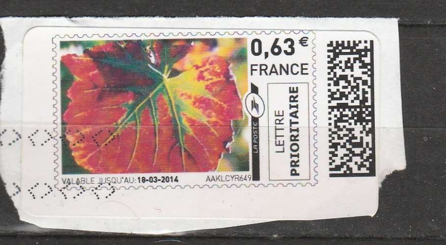 France mon Timbreenligne 2014 feuille d'automne
