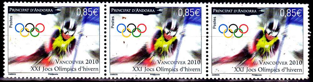 Andorre 2010 J.O. Vancouver ( 3 timbres )