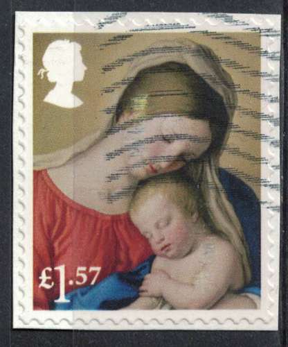 Royaume Uni 2017 Oblitéré Used sur fragment Madonna and Child La Vierge et l'enfant 