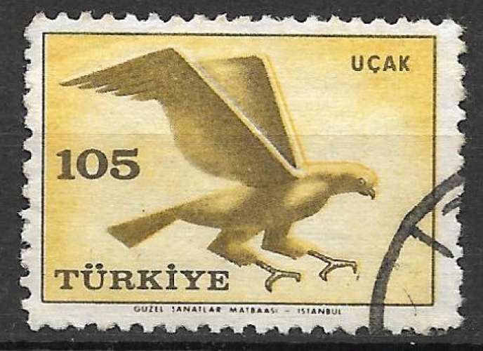 Turquie P.A. 1959 Y&T 42 oblitéré - Aigle (très légère pliure) 