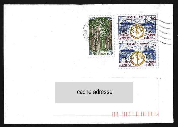 France - Très belle enveloppe timbres Y&T deux n° 1874 et 1886 - année 1976