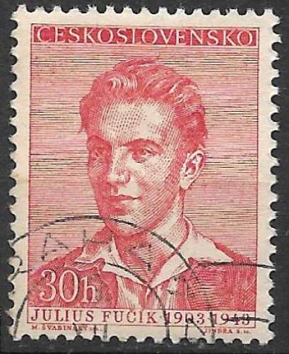 Tchecoslovaquie 1958 Y&T 976 oblitéré - Julius Fucik 