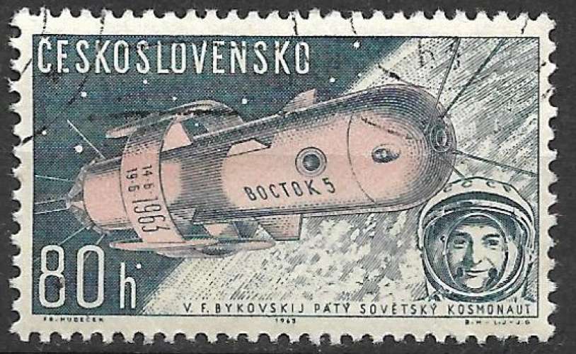 Tchecoslovaquie P.A. 1963 Y&T 59 oblitéré - Vostok 5