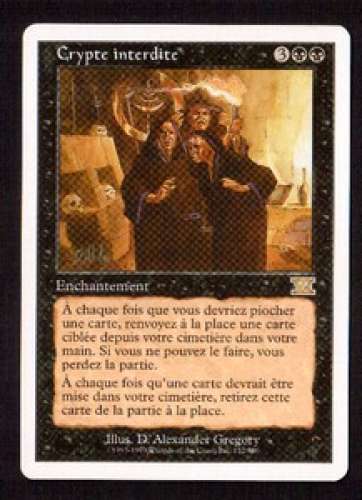 Magic The Gathering Deckmaster 1993-1999   n° 3  crypte interdite  RARE   6e édition