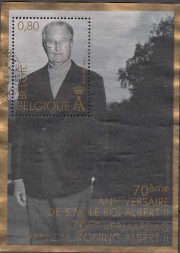 Belgique 2004 Michel Bloc Feuillet 97 O Cote (2008) 2.50 € Roi Albert II Cachet rond