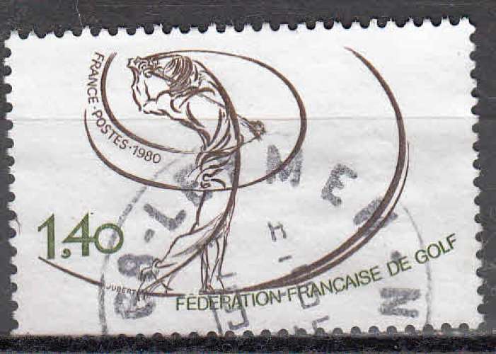 France 1980  Y&T  2105  oblitéré  (2)  sports  golf
