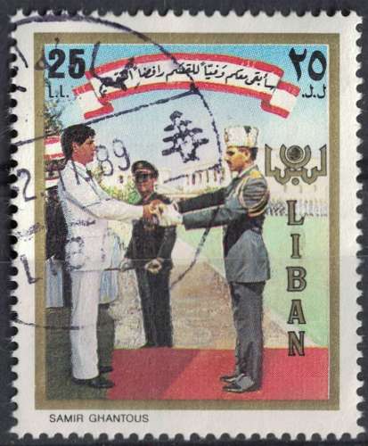 Liban 1988 Oblitéré Used Président Bachir Gemayel cérémonie d'assermentation