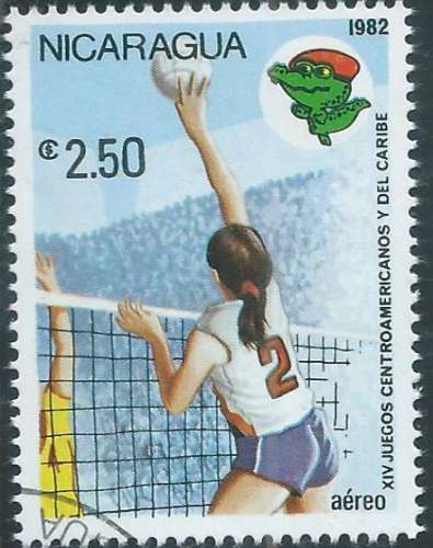 Nicaragua - Poste Aérienne - Y&T 0986 (o) - Volley-ball -