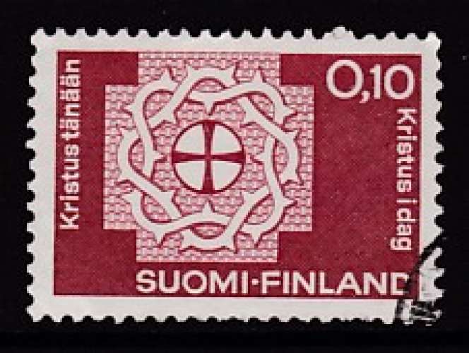 TIMBRE OBLITERE DE FINLANDE - 4E A. G. DE LA FEDERATION LUTHERIENNE MONDIALE N° Y&T 554