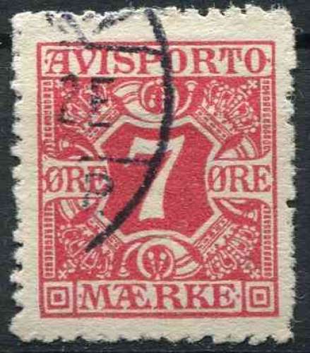 DANEMARK 1907 OBLITERE JOURNAUX N° 3
