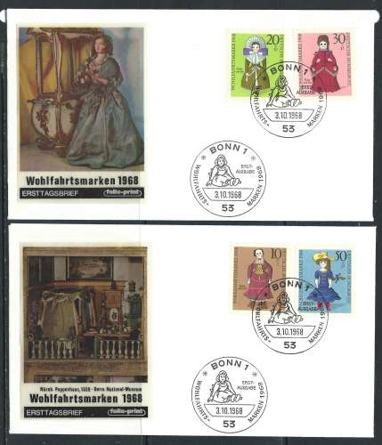 Allemagne - RFA - 03/10/1968 FDC - Poupées de Nuremberg