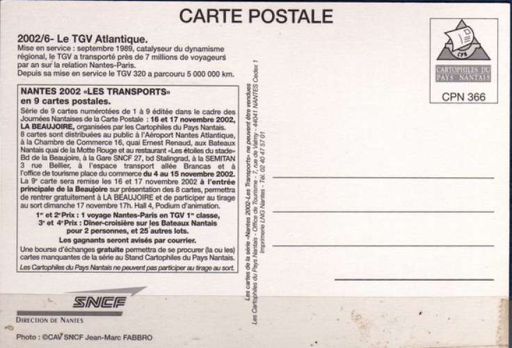 Carto Pays Nantais 366 - TGV Atlantique - Non localisé