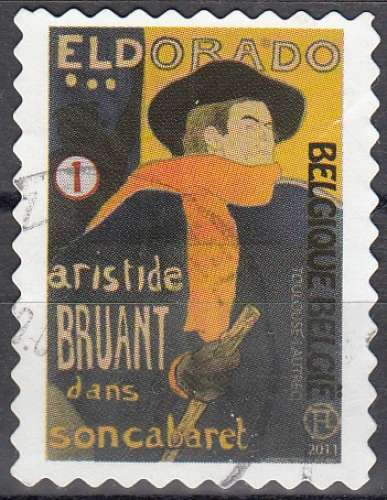 Belgique 2011 COB 4153 O Cote (2016) 1.70 Euro Henri de Toulouse-Lautrec Artiside Bruant Cachet rond