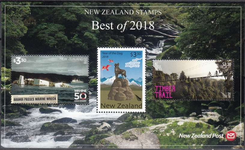 New Zealand 2018 Bloc Feuillet meilleurs timbres de l'année Neuf **